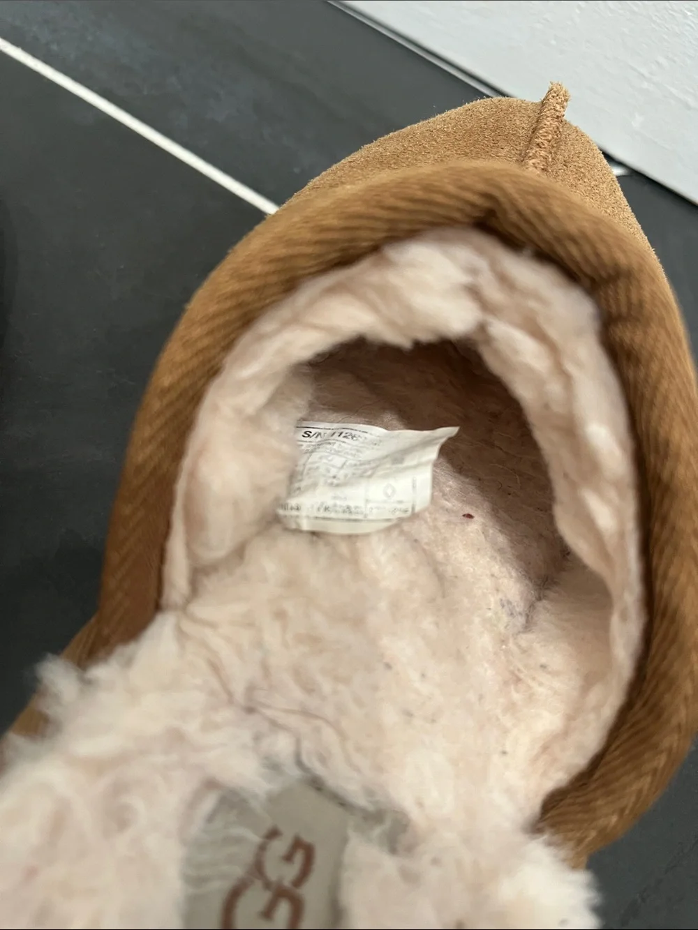 UGG Chestnut Suede Shearling Clog Slippers